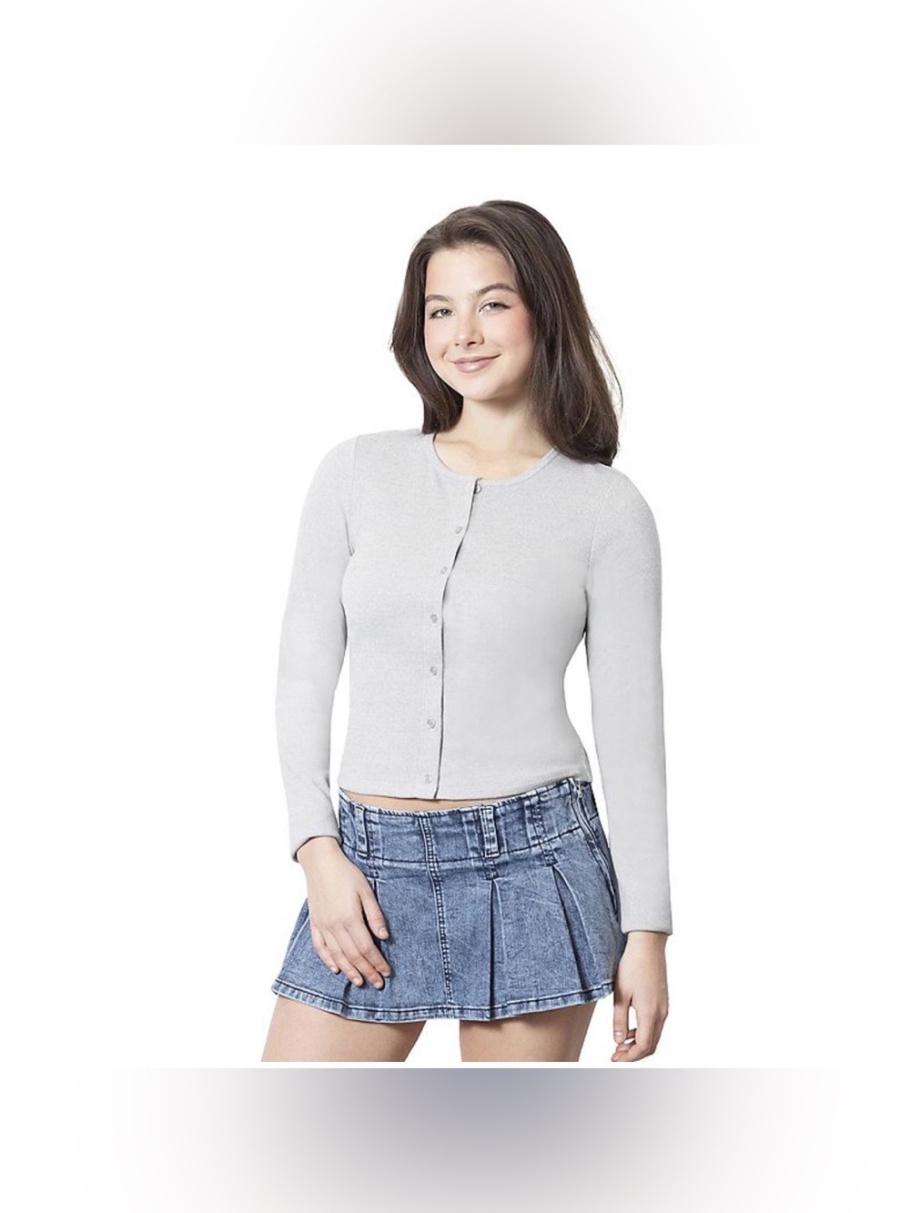 NWT Juniors Madden Girl Button Down Crewneck Top